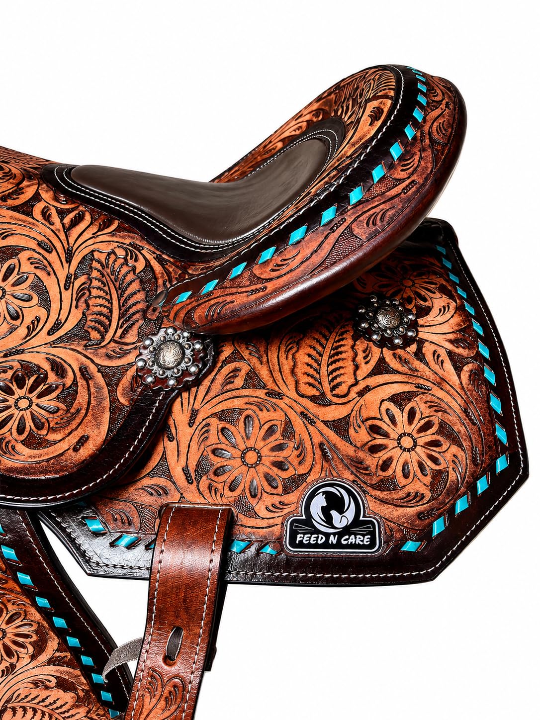 Leather Horse Saddle with Tack Set W914614
