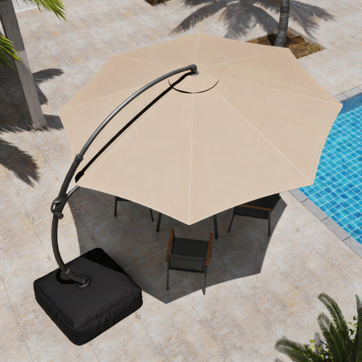Patio Cantilever Umbrella with Base W933733
