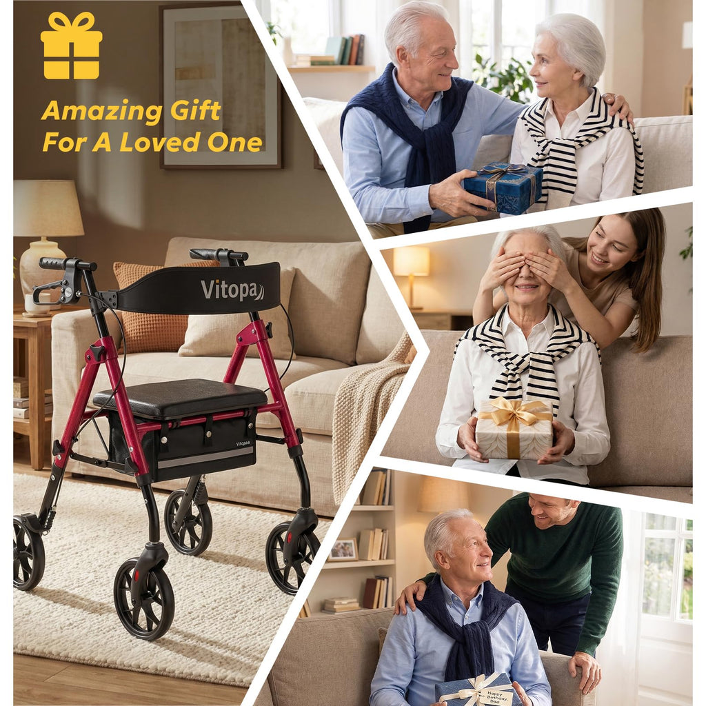 Foldable Rollator with Seat J178