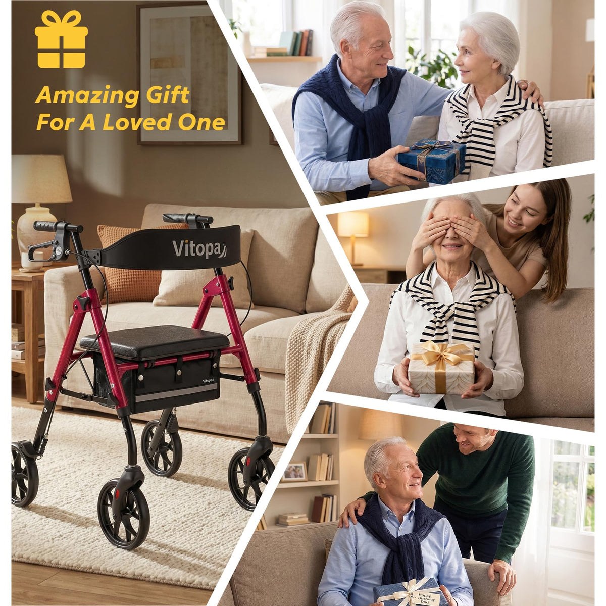 Foldable Rollator with Seat J178