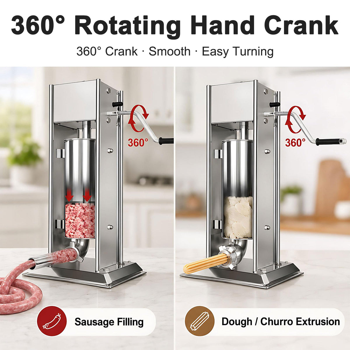 Vertical Manual Churro Extruder with 6-Shape Nozzle Kit B873048