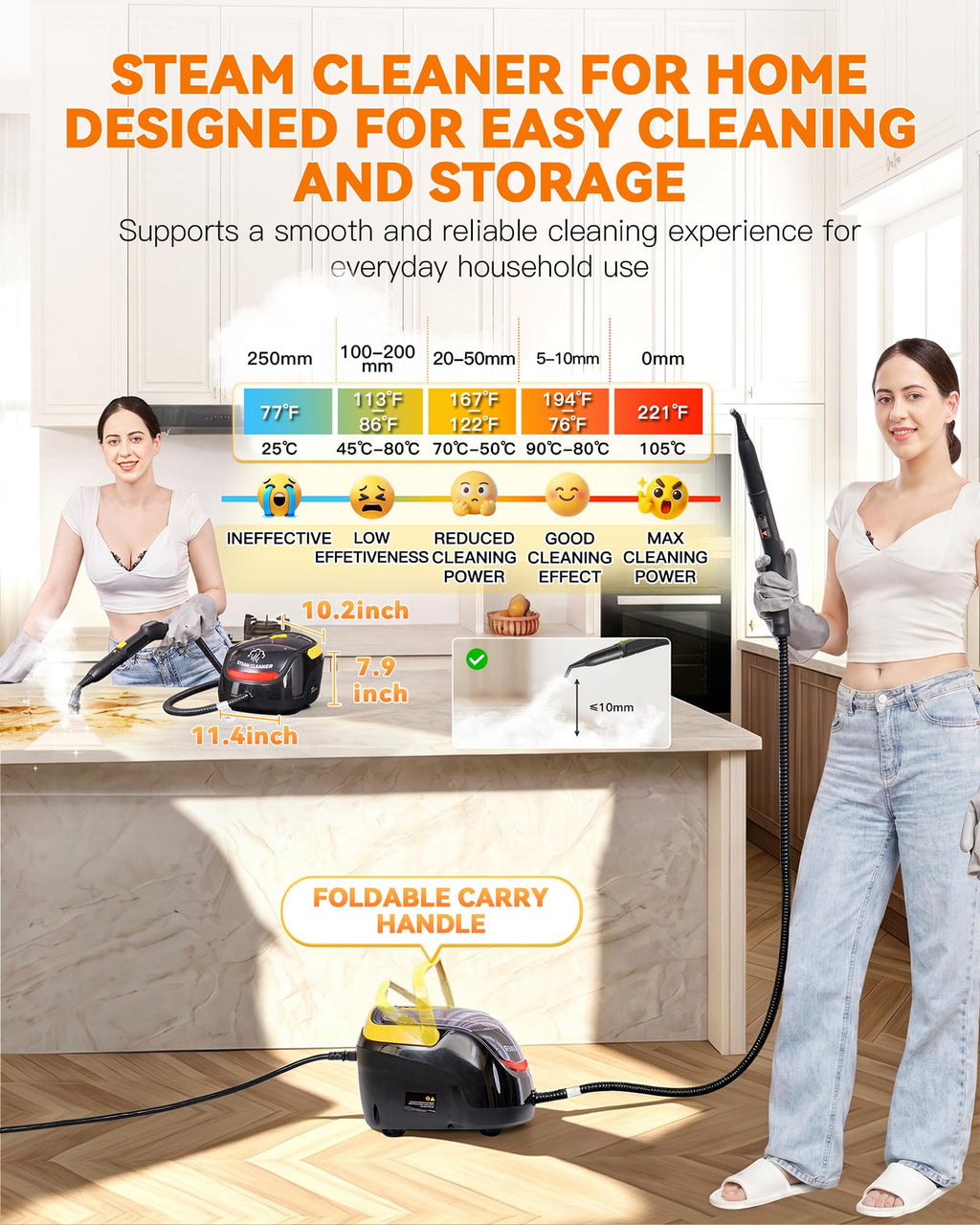 Steam Cleaner with Mop, 25 Accessories V25065