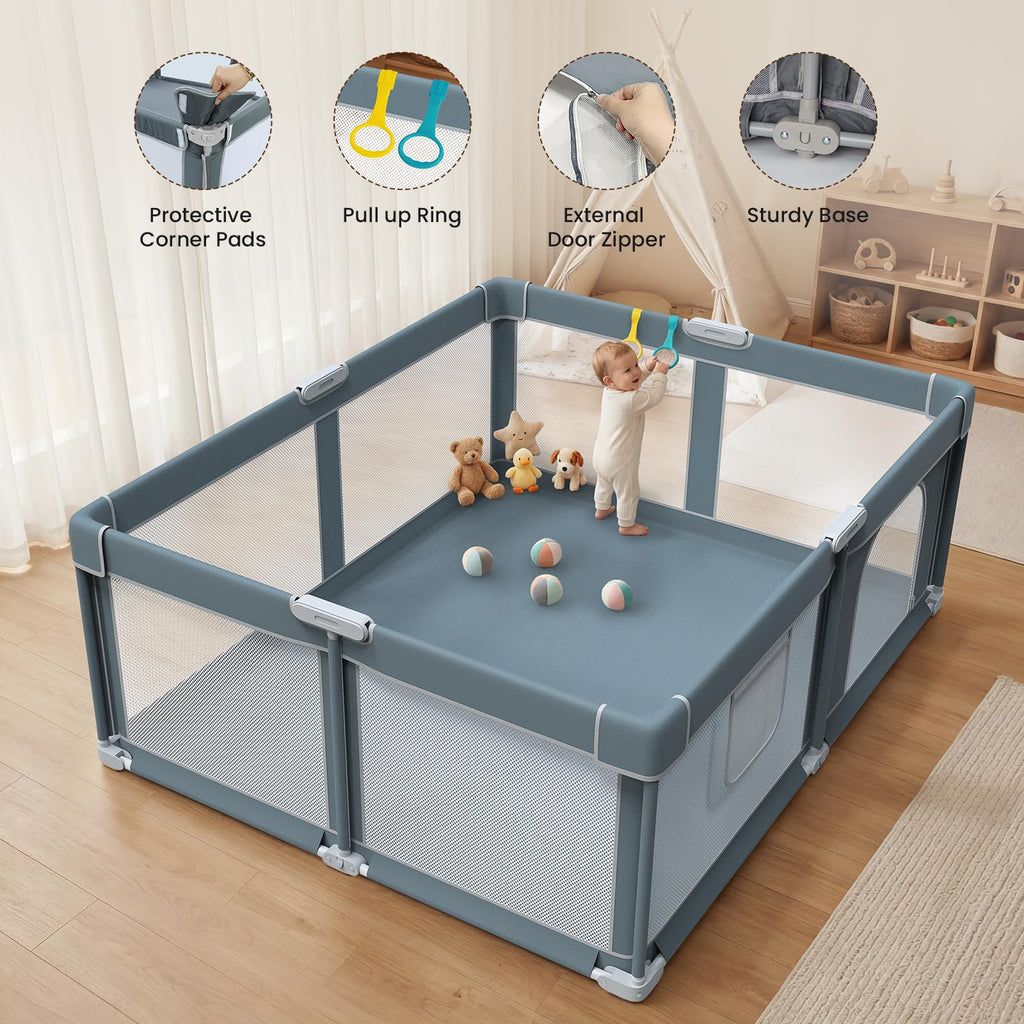 Foldable Baby Playpen 71x59 Inch J738