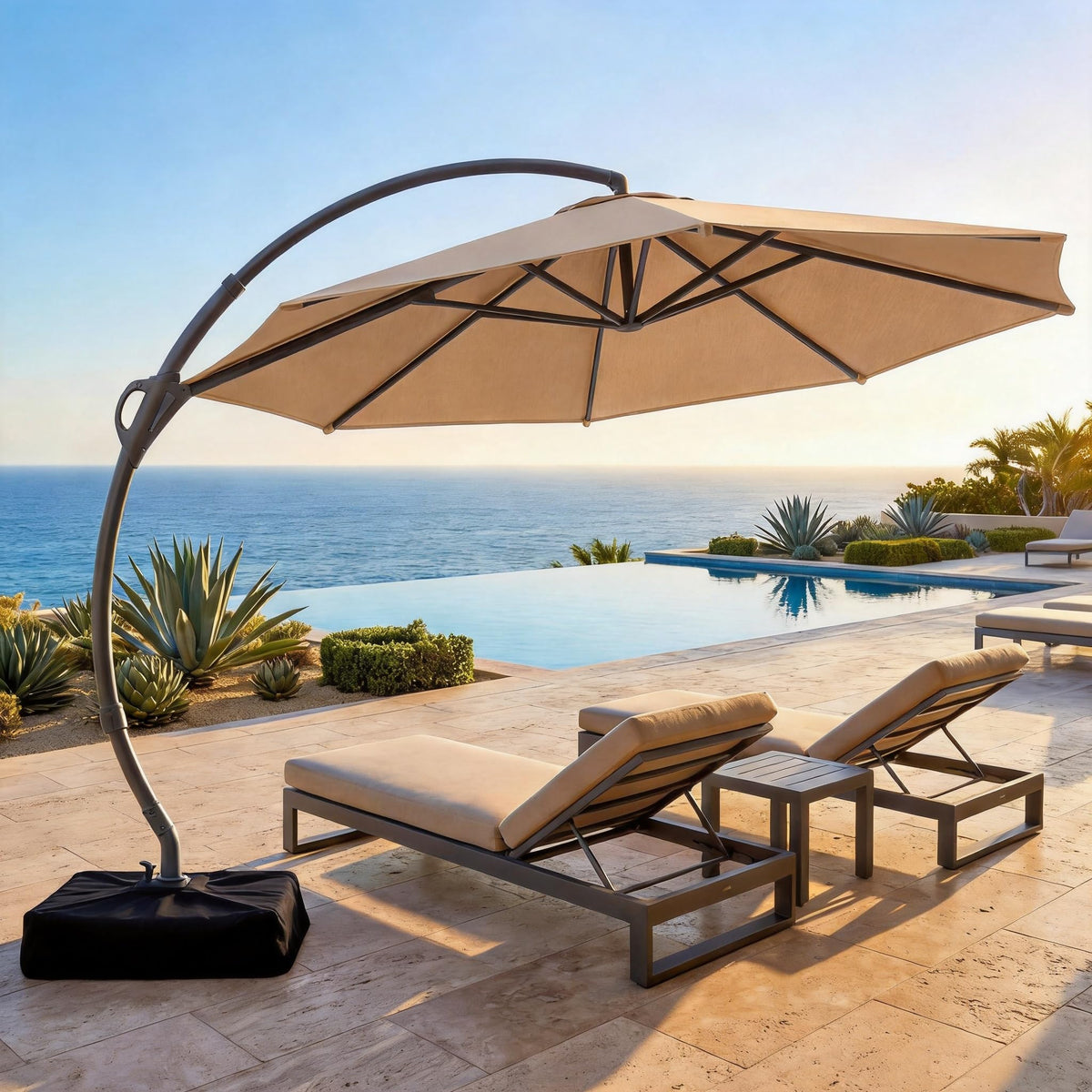 Patio Cantilever Umbrella with Base W933733