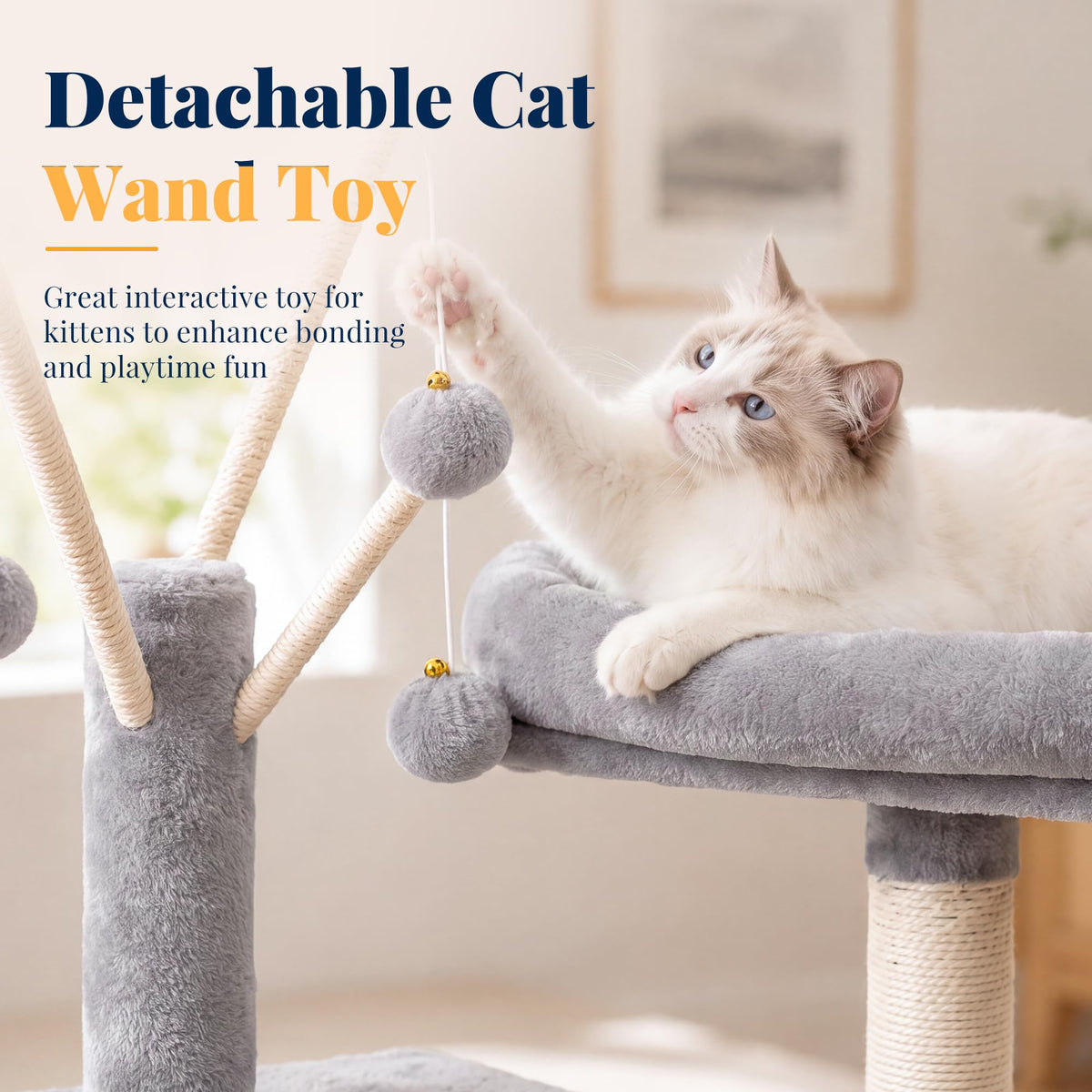 Cat Tree Tower with Padded Platform Bed, Hammock N99351