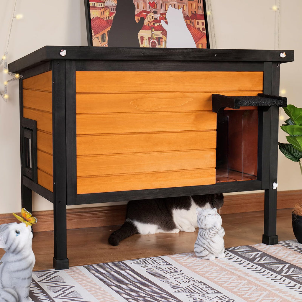 Outdoor Insulated Wooden Cat House I116936