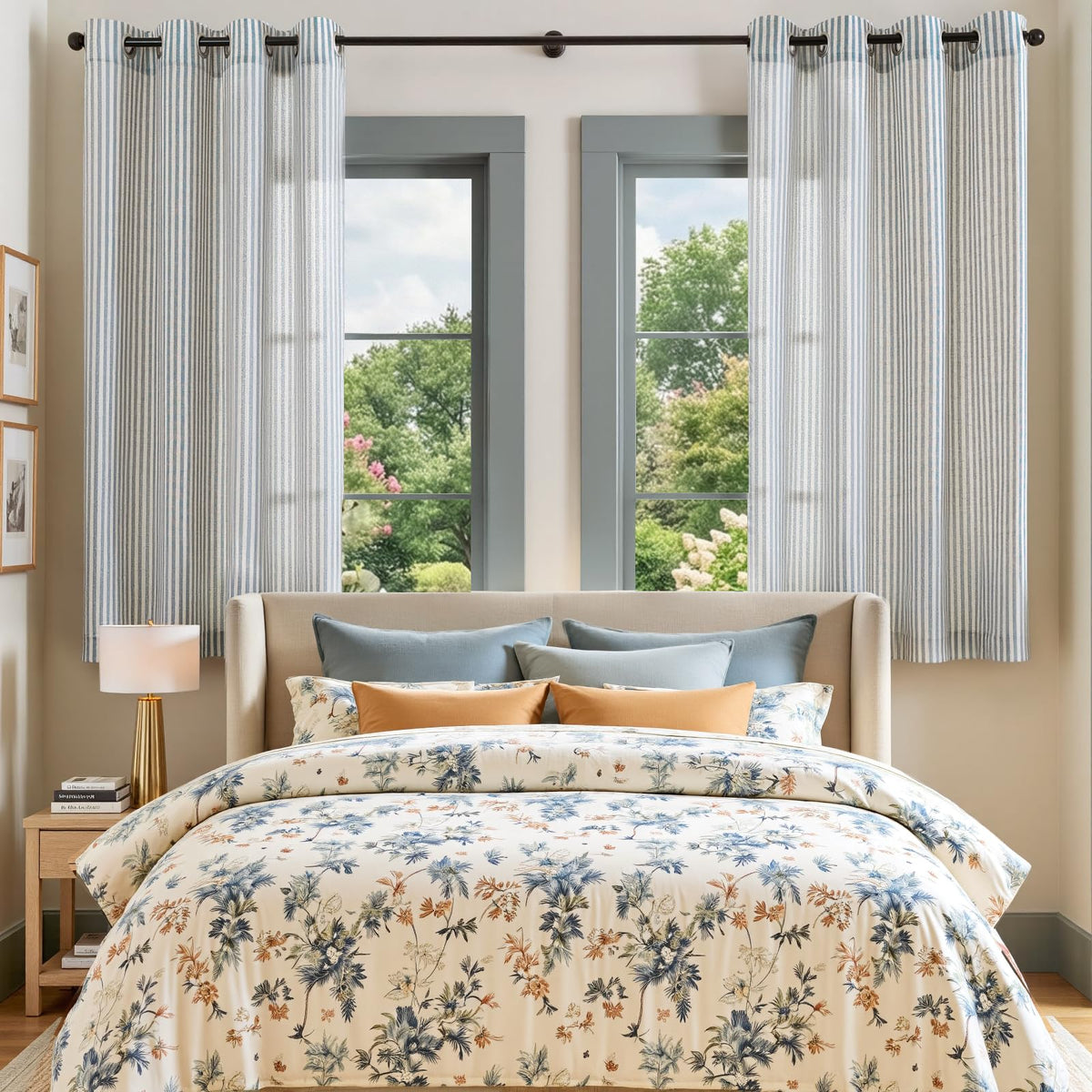 Linen Striped Curtains B2723