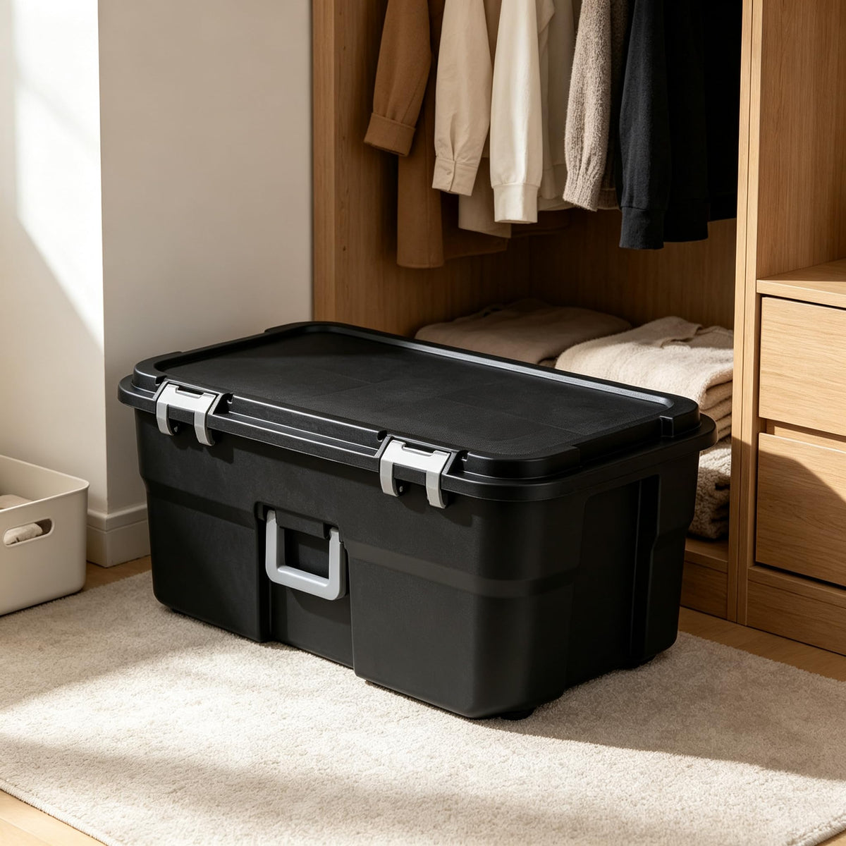 22 Gallon Lockable Heavy-Duty Plastic Storage Trunk Q979371