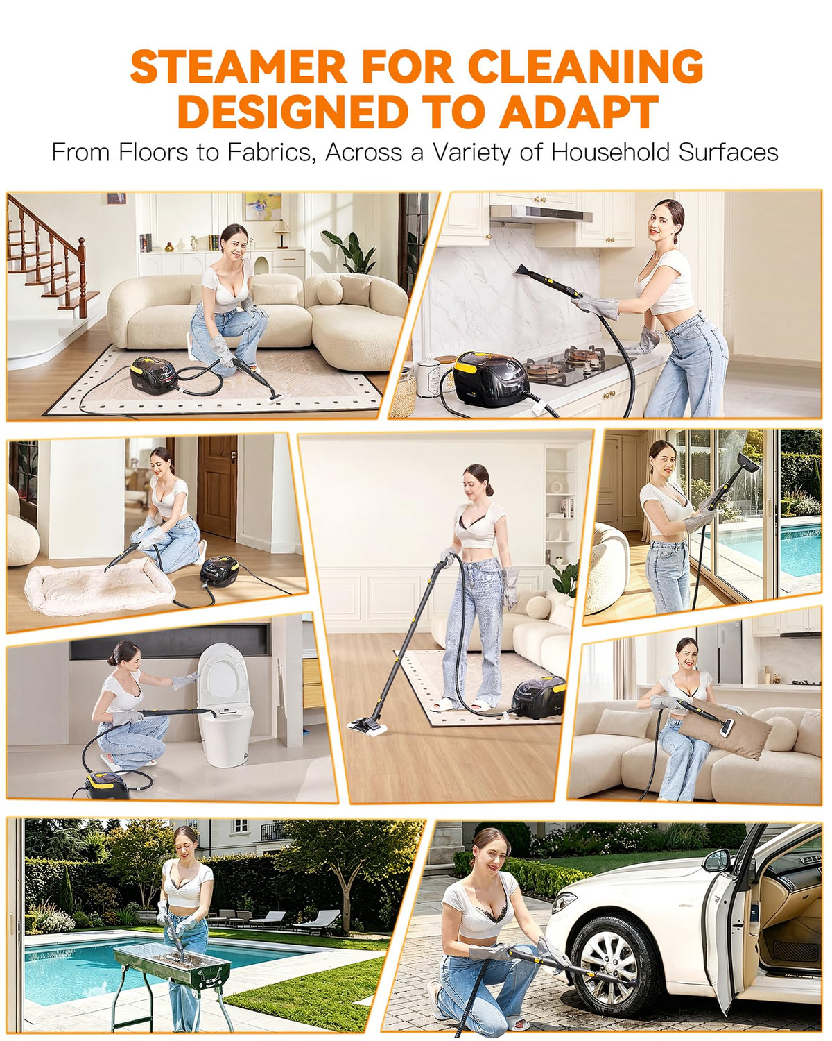 Steam Cleaner with Mop, 25 Accessories V25065
