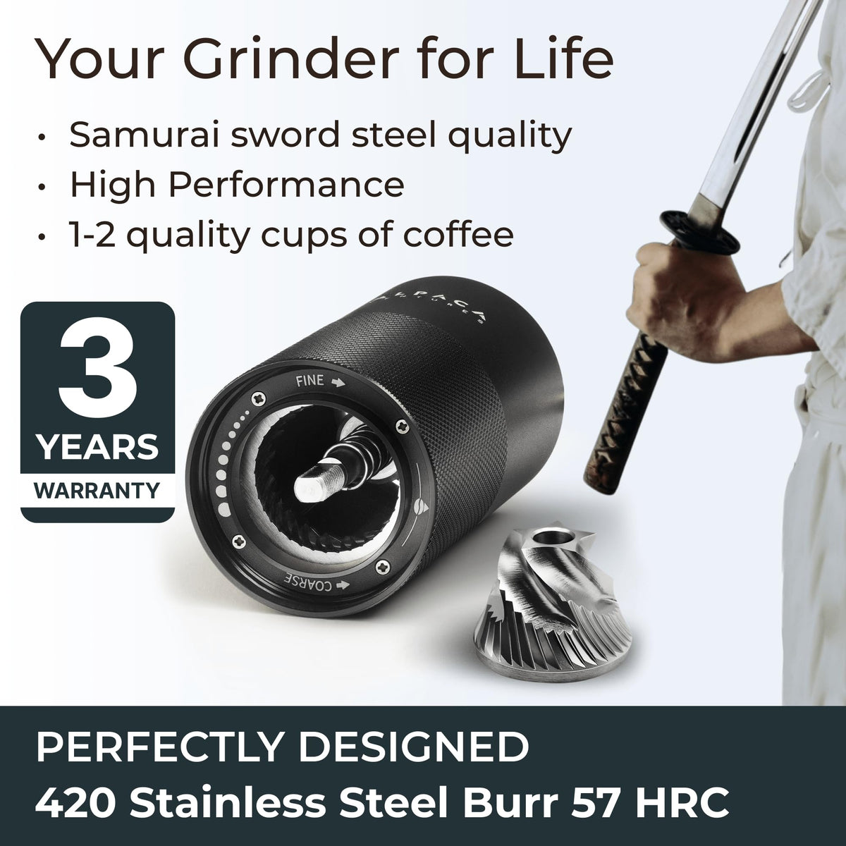 Manual Adjustable Conical Burr Coffee Grinder A2811