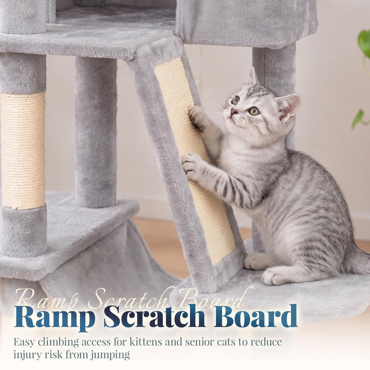 Cat Tree Tower with Padded Platform Bed, Hammock N99351