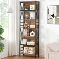 7-Tier Rustic Wood Metal Bookshelf H279368