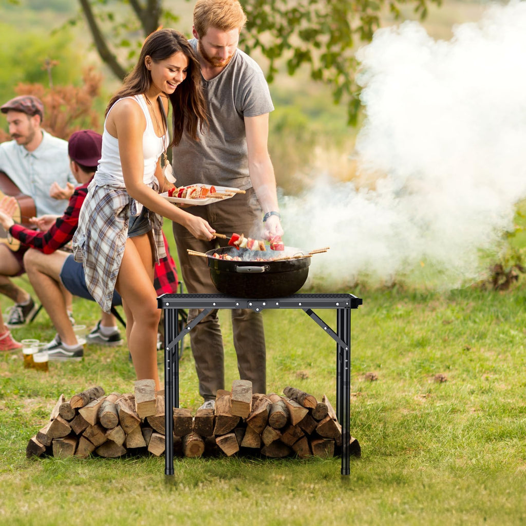 2ft Folding Camping Grill Table Black N134100
