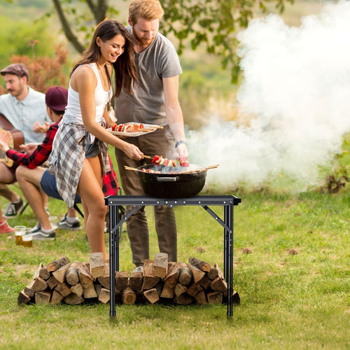 2ft Folding Camping Grill Table Black N134100