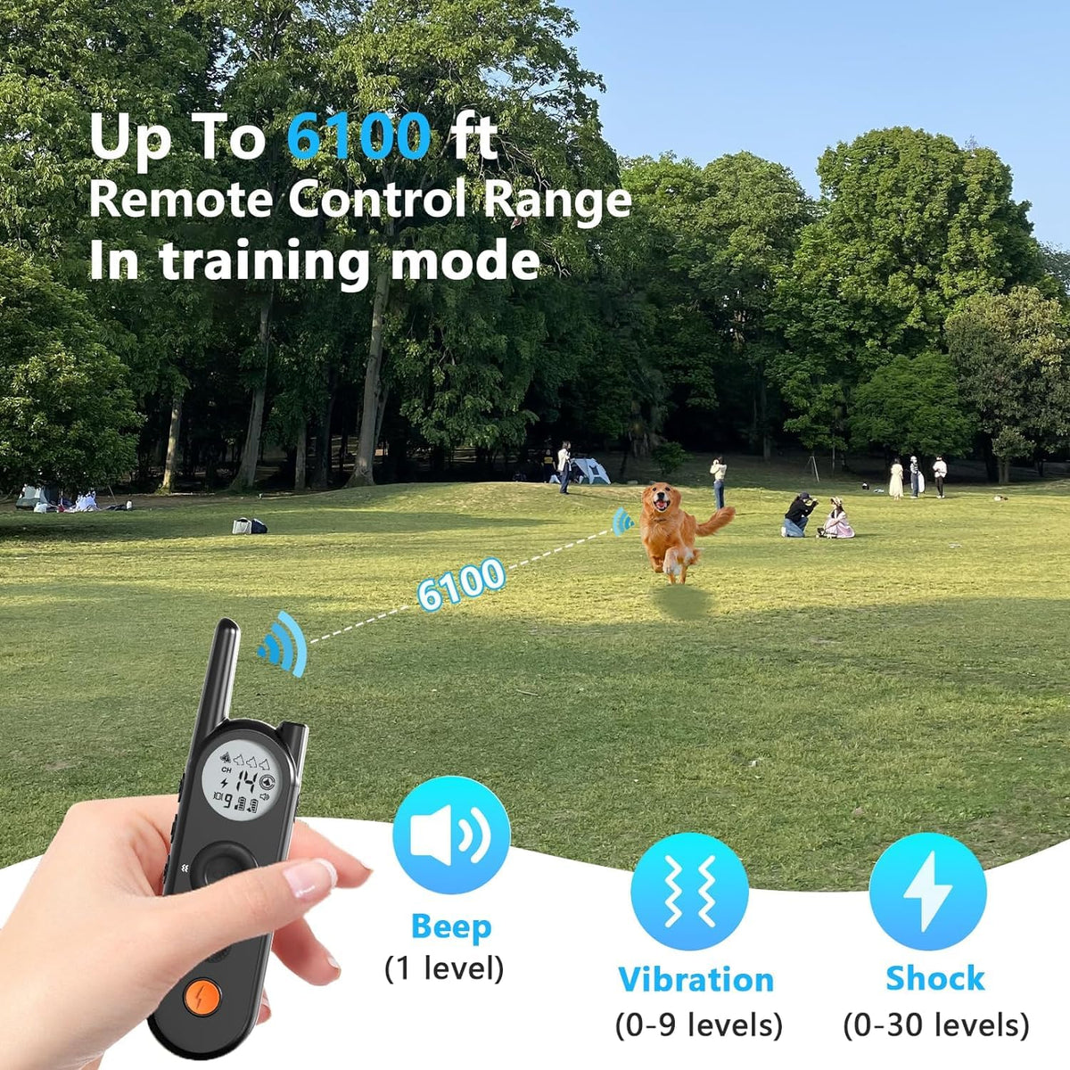 Wireless Dog Fence & Electronic Training Collar 2 in 1, IPX7 Waterproof R547