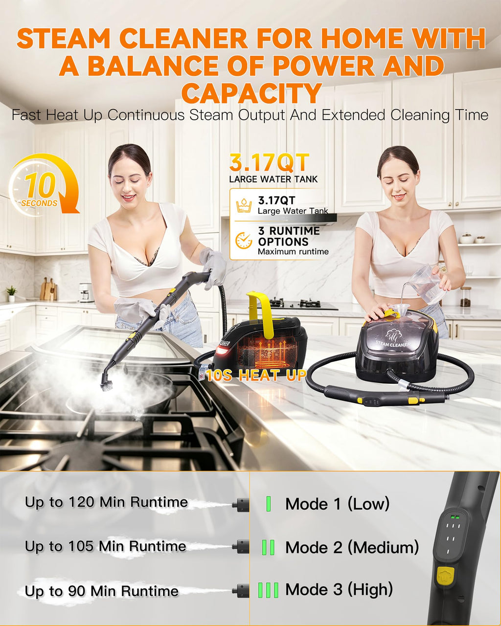Steam Cleaner with Mop, 25 Accessories V25065