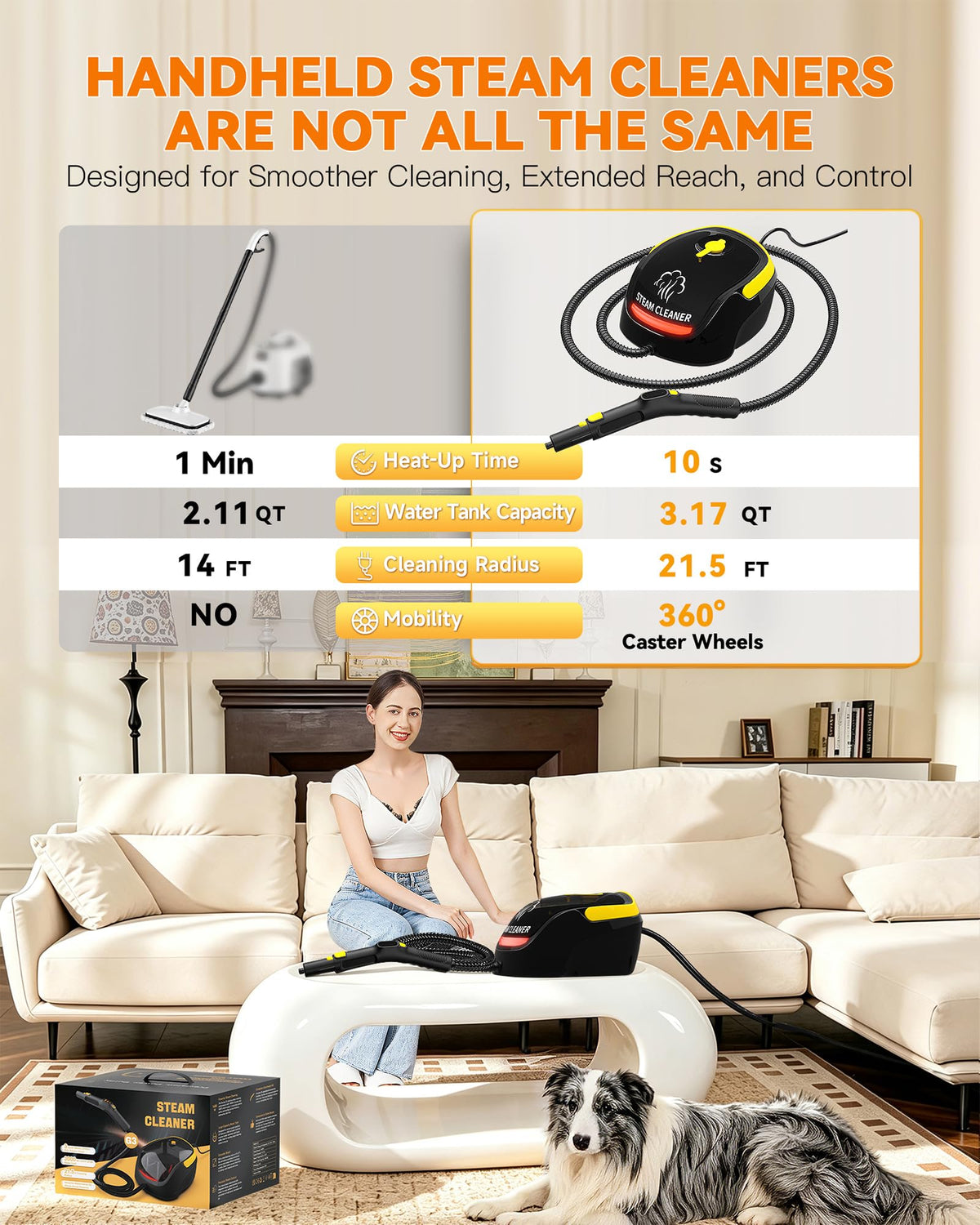 Steam Cleaner with Mop, 25 Accessories V25065