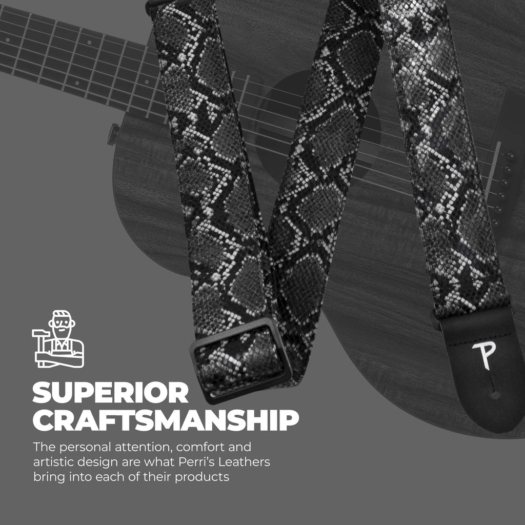 Faux Snake Skin Jacquard Patterned Non-Slip Guitar Strap B19562