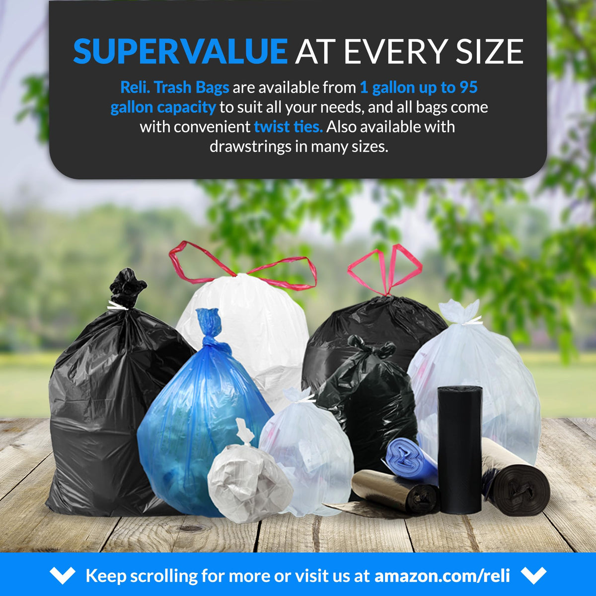 65 Gallon Heavy Duty Trash Bags G196260