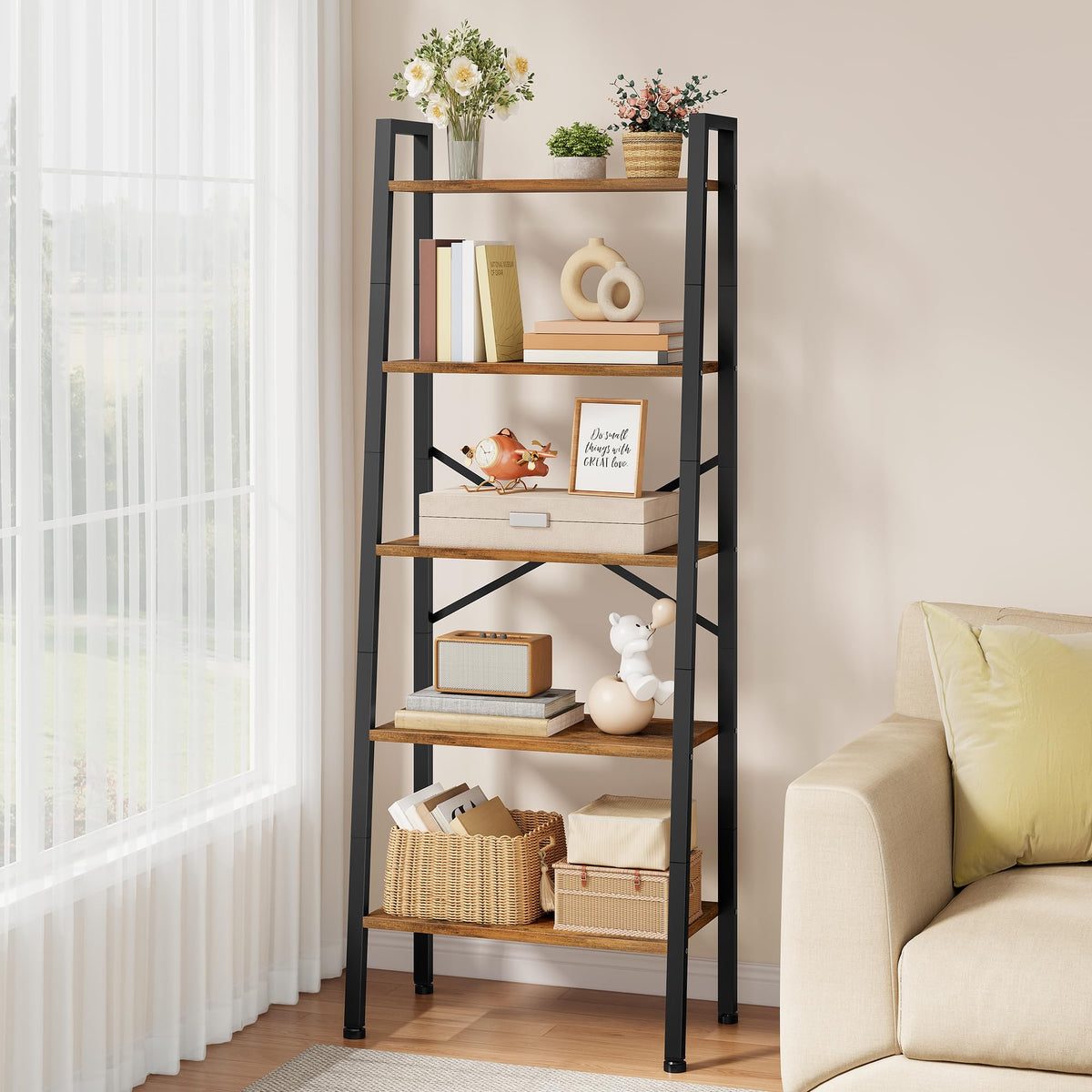 5-Tier Metal Ladder Bookshelf N79949