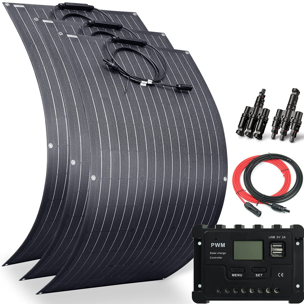 100W 12V ETFE Monocrystalline Flexible Solar Panel Kit 30A PWM T4677
