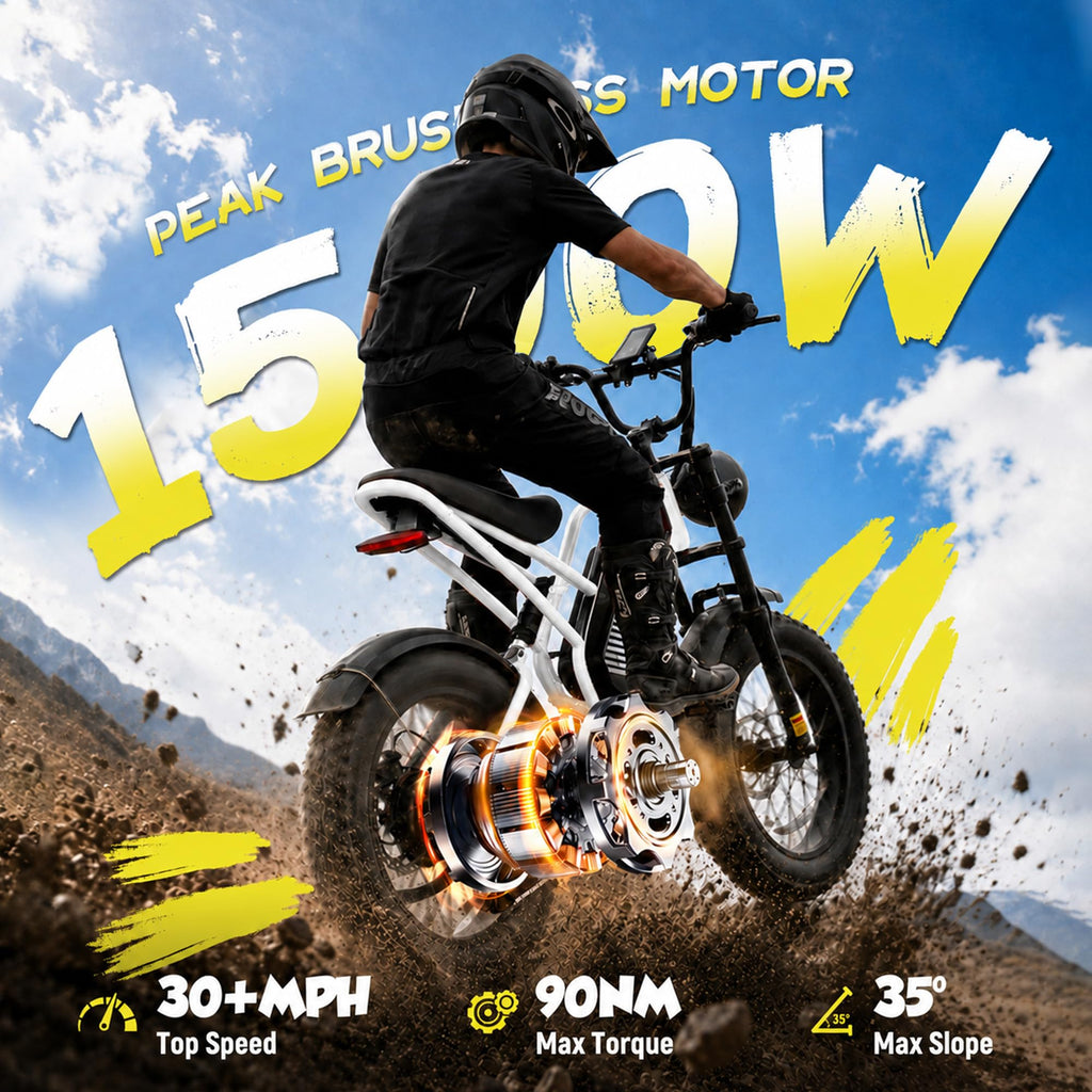 Electric Bike 48V 20.8/41.6Ah Battery 1500W Peak Motor 20×4.0" Fat Tire C387686