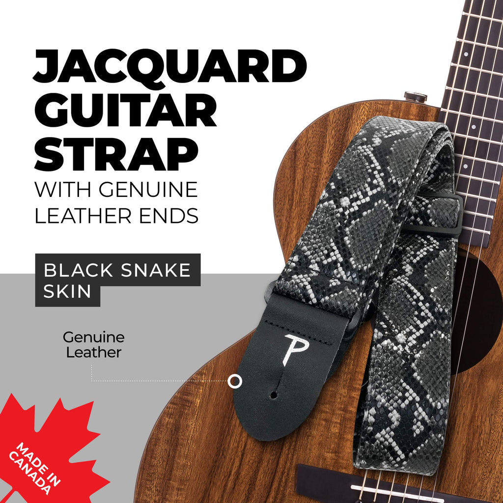Faux Snake Skin Jacquard Patterned Non-Slip Guitar Strap B19562