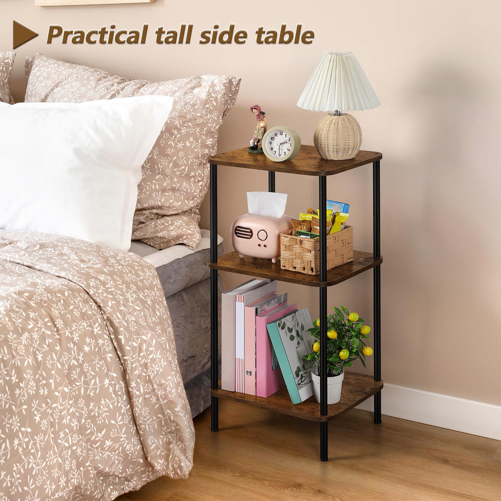 3 Tier Rustic Brown End Table Z895
