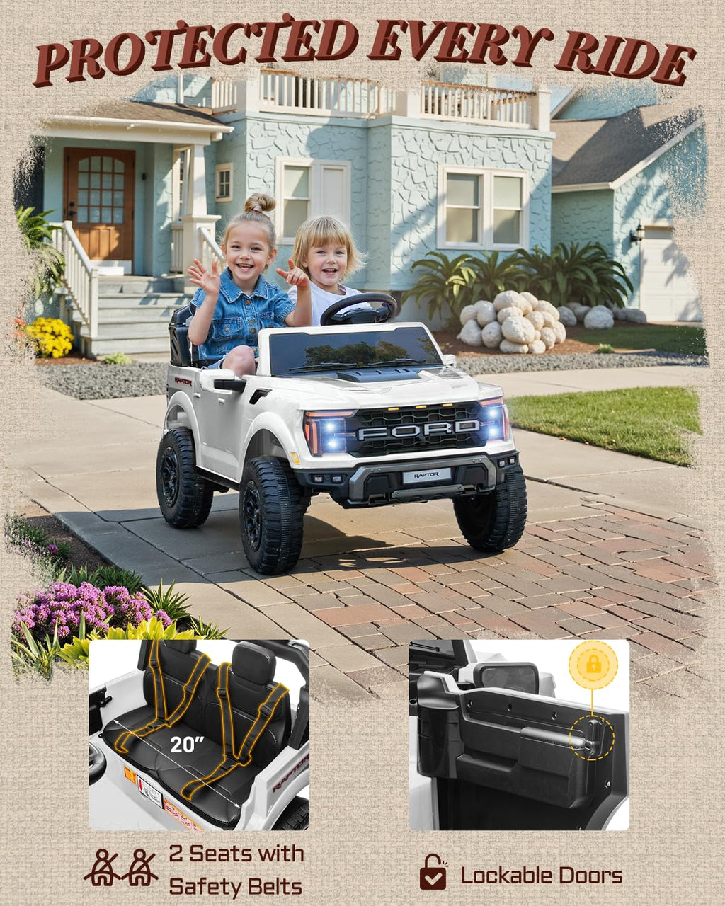 24V 2 Seater Kids Ride On Truck with Remote Control H819