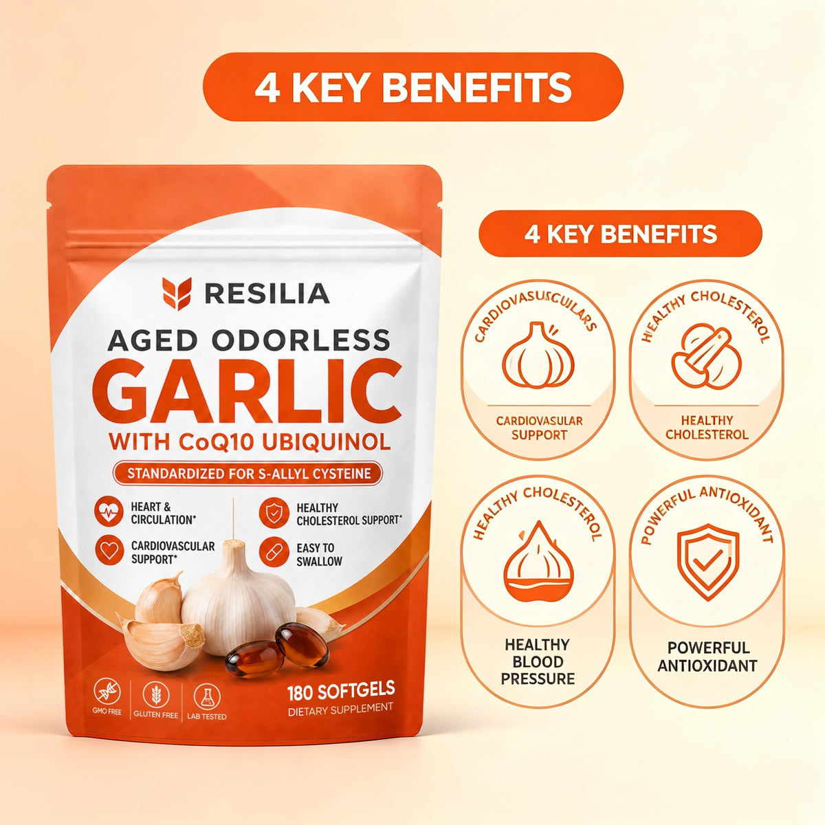 Aged Garlic Supplement 180 Softgels 1200mg V5413