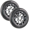2-Pack Radial Trailer Tire Rim Assembly 145/R12 Black 5 Lug U673