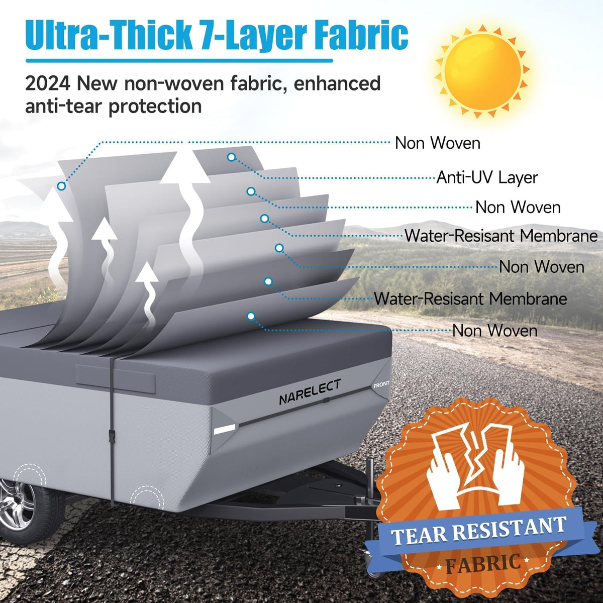 14'-16' 7 Layers Waterproof Anti-UV Ripstop Pop up Camper Cover N228667