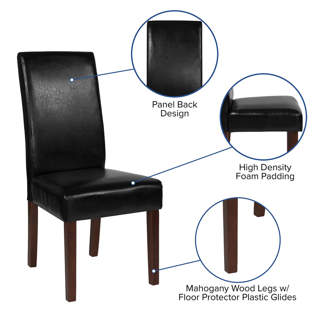 Black Faux Leather Parsons Chair 6-Pack A847344