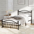 Twin Size Metal Platform Bed Frame with Headboard & Footboard X8711