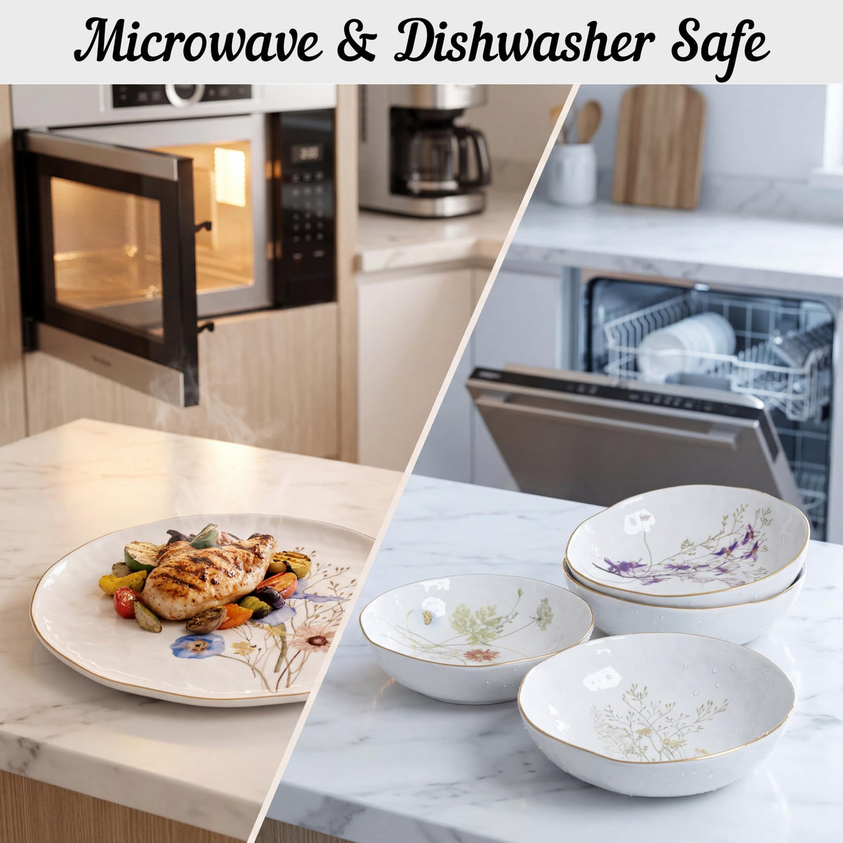 12-Piece Glossy White Porcelain Dinnerware Set for 4 U80457
