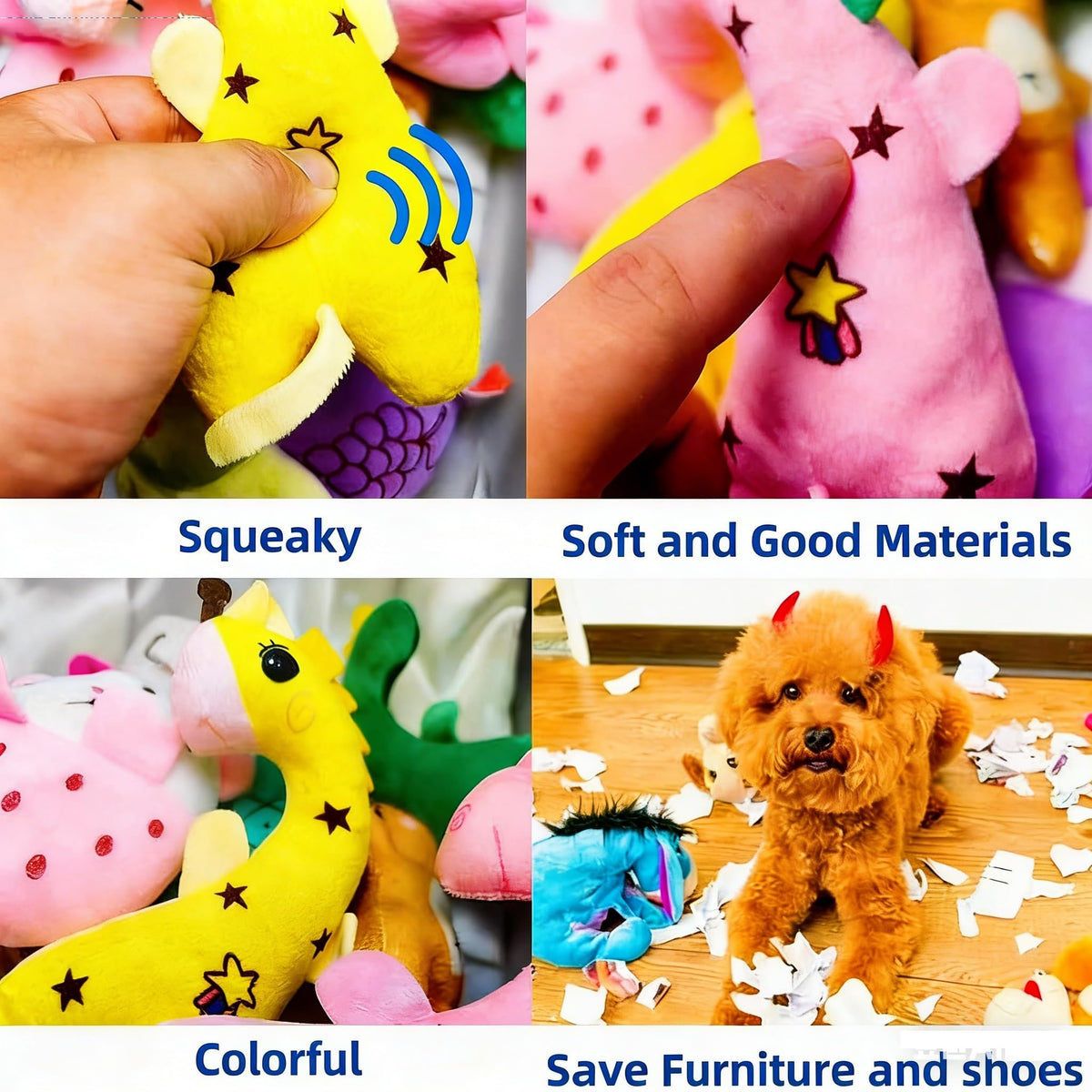30 Pack Plush Squeaky Dog Toys R3948