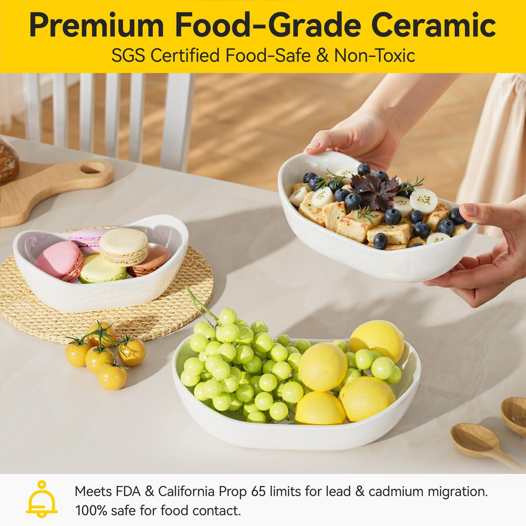 3 Tier Ceramic Fruit Bowl with Metal Stand P4817