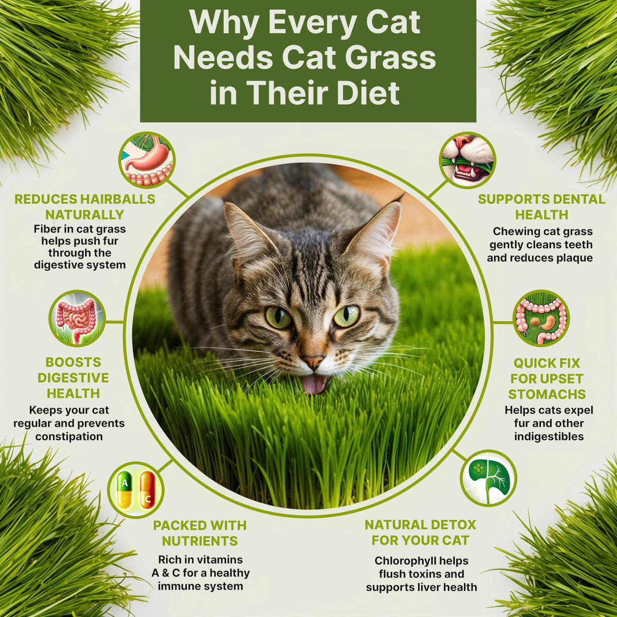 Cat Grass Seeds Mix 16 oz Non-GMO Heirloom U3058