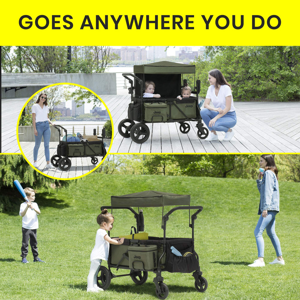 Black/Green Stroller Wagon with Cooler Bag A40303
