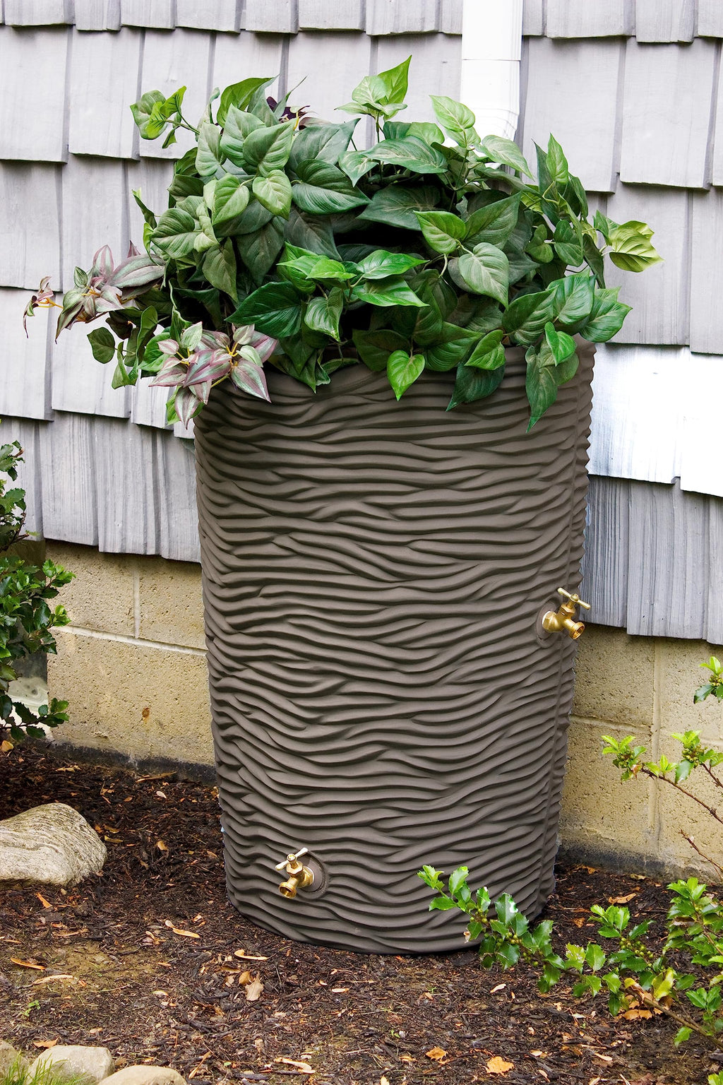 Faux Palm Rain Water Collection Barrel 50-Gallon K18912