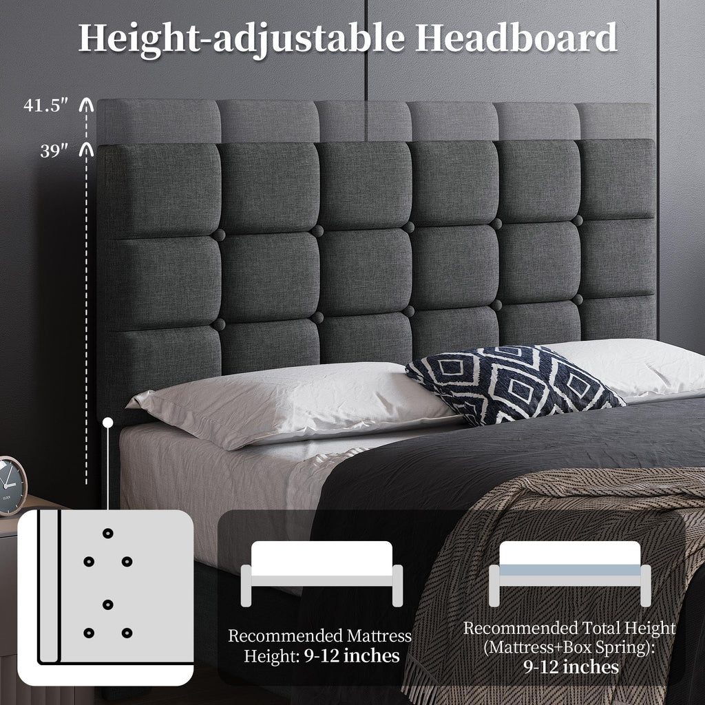 Full Size Upholstered Tufted Bed Frame with Headboard U77222