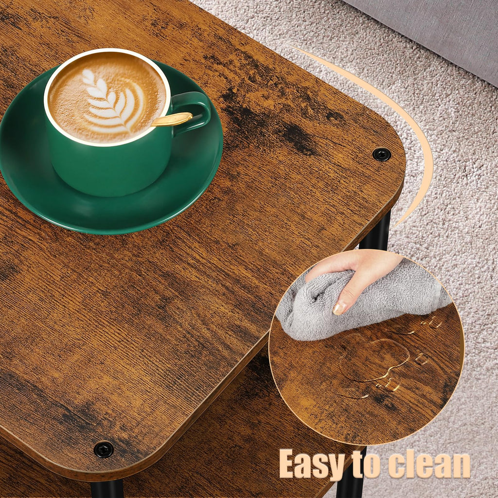 3 Tier Rustic Brown End Table Z895