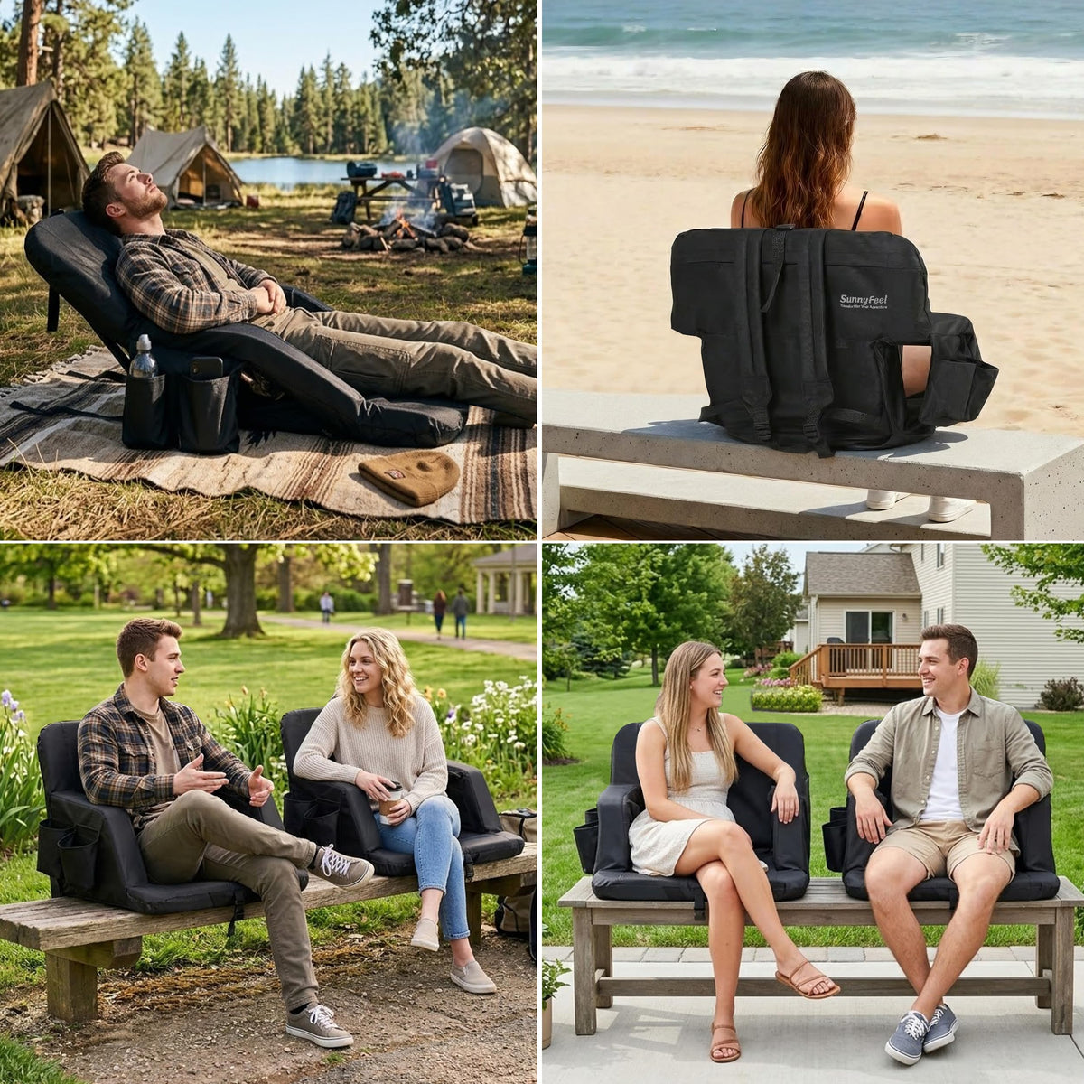 Foldable Stadium Seats 2-Pack with Shoulder Straps I5917