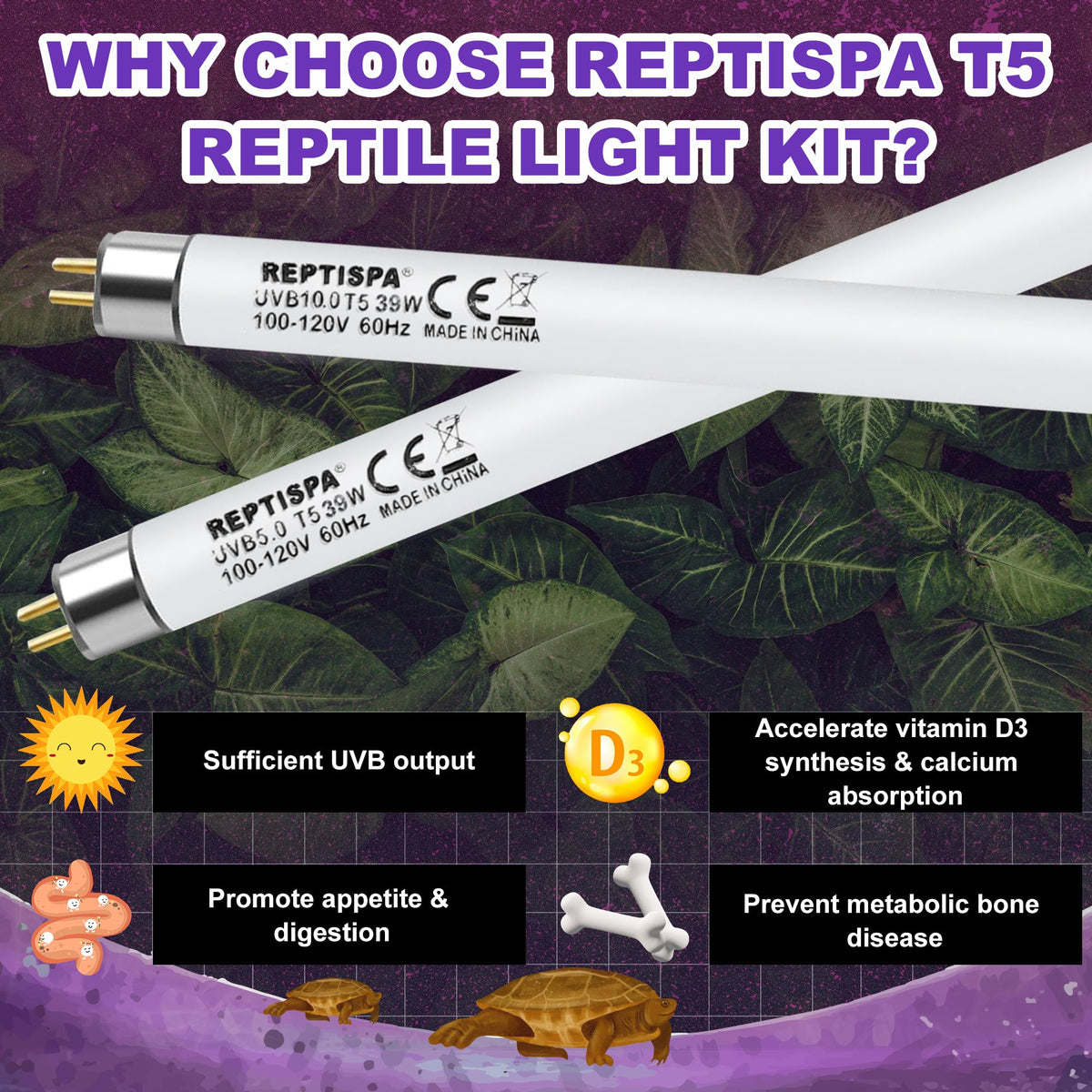 39W T5 HO UVB Fluorescent Reptile Light Combo Kit F704