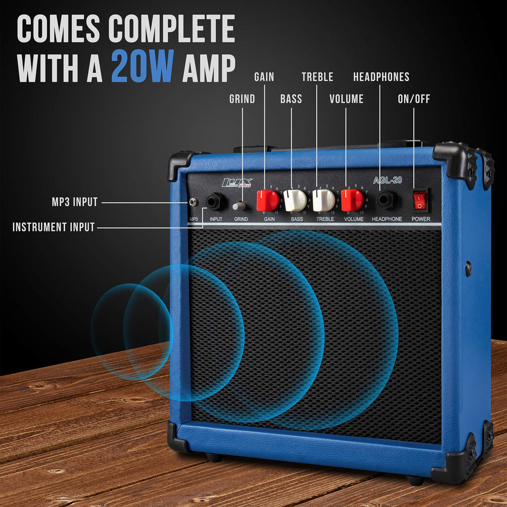 39 inch Electric Guitar Kit with Amplifier Blue V891709